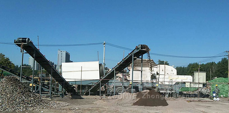 移动式建筑垃圾破碎筛分站